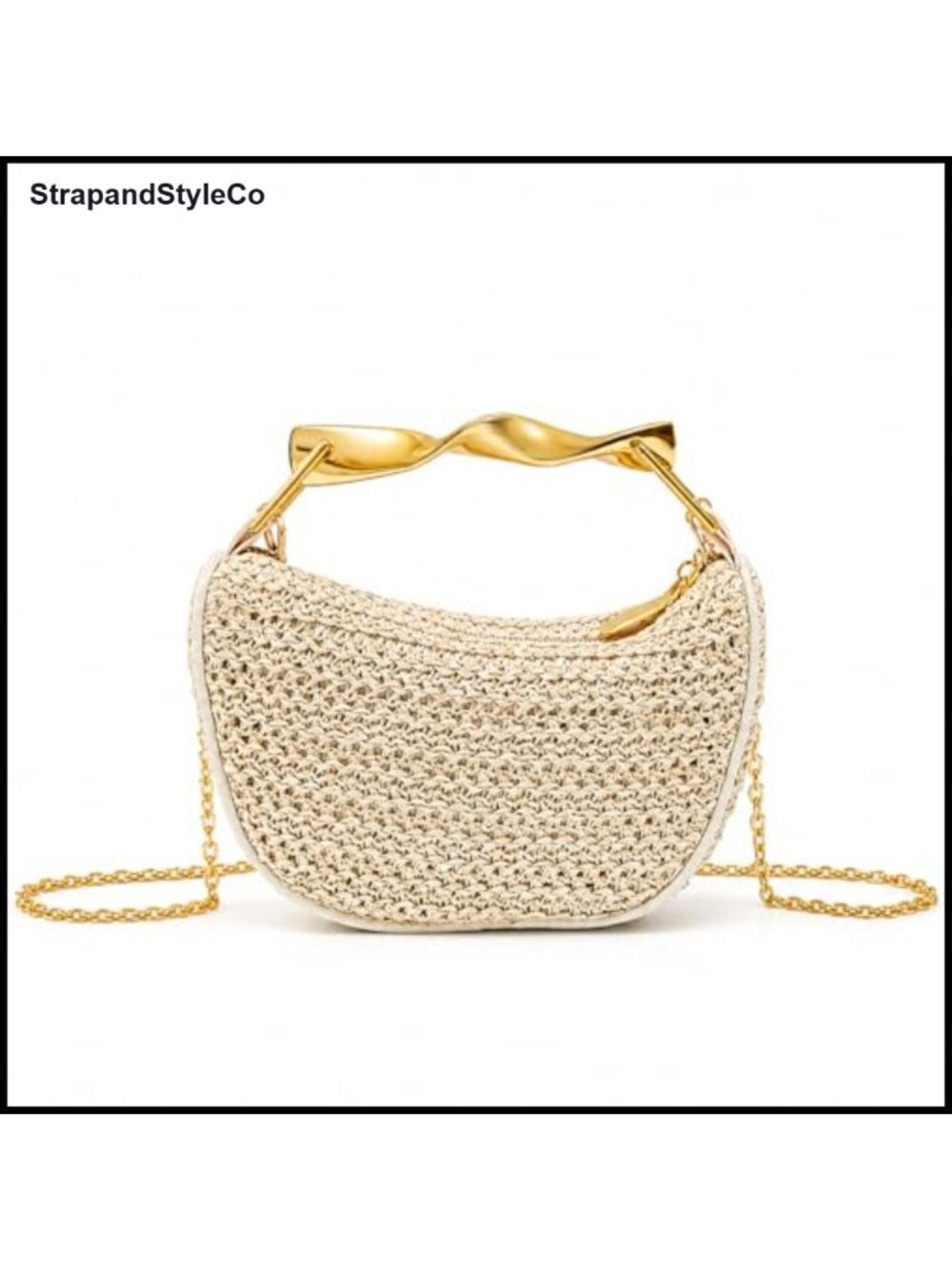 Woven Straw Crossbody Bag Handwoven Summer Purse Beach Vacation Travel